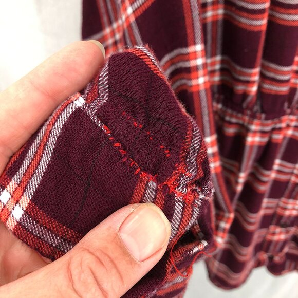 Lane Bryant button up shirt flannel long sleeved red plaid top casual 18 20 READ - Picture 4 of 10
